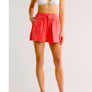 Elan Coral Cover-Up High Waist Shorts